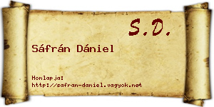 Sáfrán Dániel névjegykártya